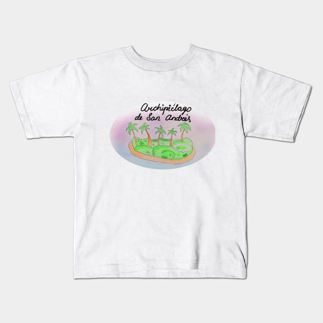 Archipiélago de San Andrés Island travel, beach, sea and palm trees. Holidays and rest, summer and relaxation Kids T-Shirt by grafinya